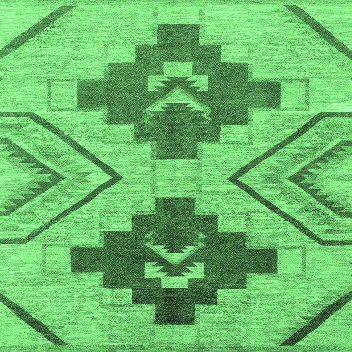 Square Abstract Emerald Green Modern Rug, abs1808emgrn