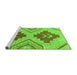 Sideview of Machine Washable Abstract Green Modern Area Rugs, wshabs1808grn