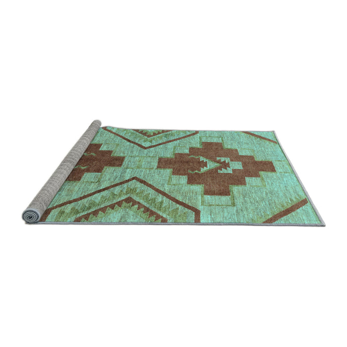 Sideview of Machine Washable Abstract Light Blue Modern Rug, wshabs1808lblu
