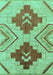 Machine Washable Abstract Turquoise Modern Area Rugs, wshabs1808turq