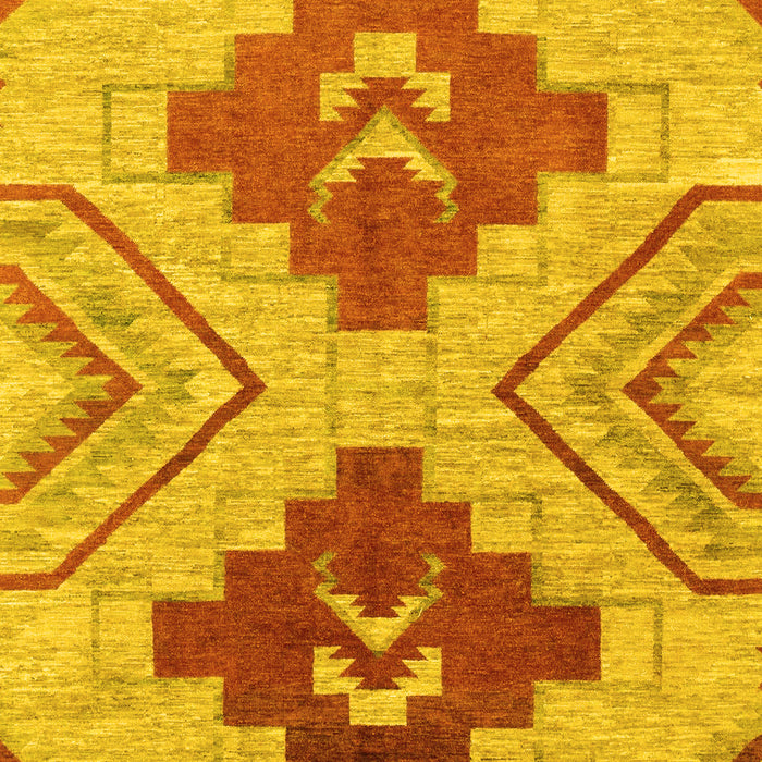 Machine Washable Abstract Yellow Modern Rug, wshabs1808yw