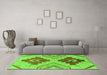 Machine Washable Abstract Green Modern Area Rugs in a Living Room,, wshabs1808grn