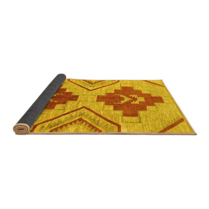 Sideview of Abstract Yellow Modern Rug, abs1808yw