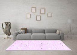 Machine Washable Solid Purple Modern Area Rugs in a Living Room, wshabs1809pur