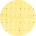 Round Solid Yellow Modern Rug, abs1809yw