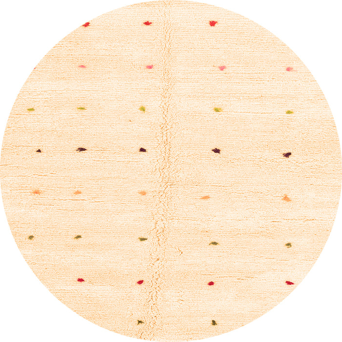 Round Machine Washable Solid Orange Modern Area Rugs, wshabs1809org