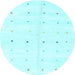 Round Solid Light Blue Modern Rug, abs1809lblu