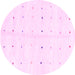 Round Solid Pink Modern Rug, abs1809pnk