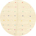 Round Abstract Golden Blonde Gold Solid Rug, abs1809