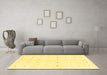 Machine Washable Solid Yellow Modern Rug in a Living Room, wshabs1809yw