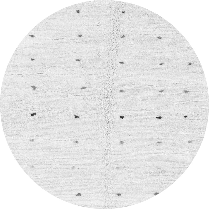 Round Machine Washable Solid Gray Modern Rug, wshabs1809gry