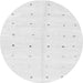 Round Machine Washable Solid Gray Modern Rug, wshabs1809gry