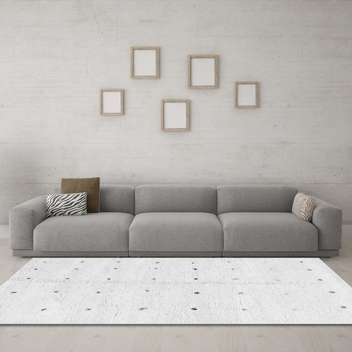 Machine Washable Solid Gray Modern Rug in a Living Room,, wshabs1809gry