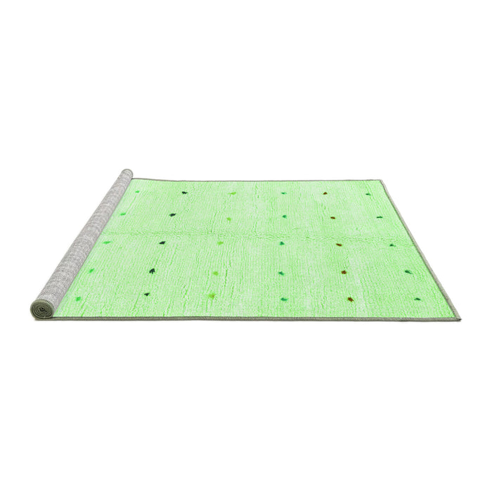 Sideview of Machine Washable Solid Green Modern Area Rugs, wshabs1809grn