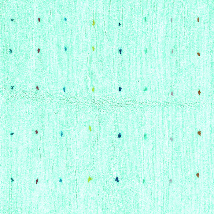 Square Solid Turquoise Modern Rug, abs1809turq