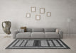 Machine Washable Abstract Gray Modern Rug in a Living Room,, wshabs180gry