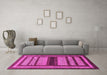 Machine Washable Abstract Pink Modern Rug in a Living Room, wshabs180pnk