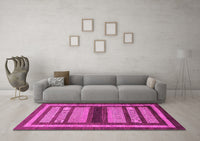 Machine Washable Abstract Pink Modern Rug, wshabs180pnk