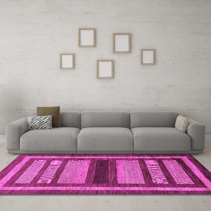 Machine Washable Abstract Pink Modern Rug in a Living Room, wshabs180pnk