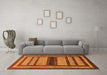 Machine Washable Abstract Orange Modern Area Rugs in a Living Room, wshabs180org