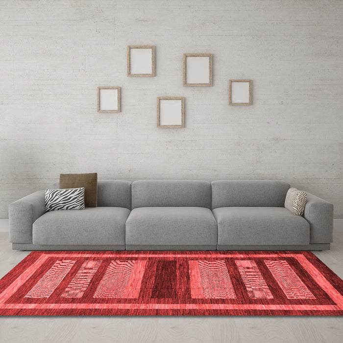 Modern Red Washable Rugs