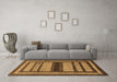 Machine Washable Abstract Brown Modern Rug in a Living Room,, wshabs180brn