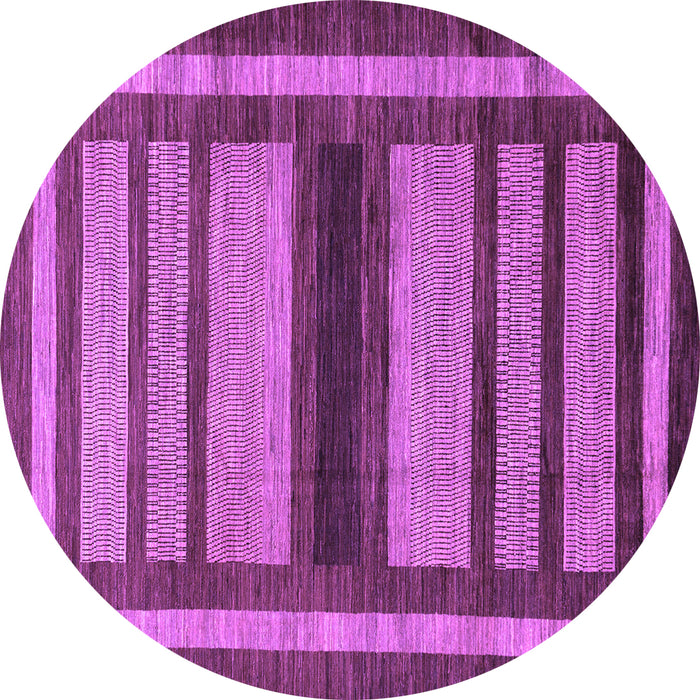 Round Machine Washable Abstract Purple Modern Area Rugs, wshabs180pur