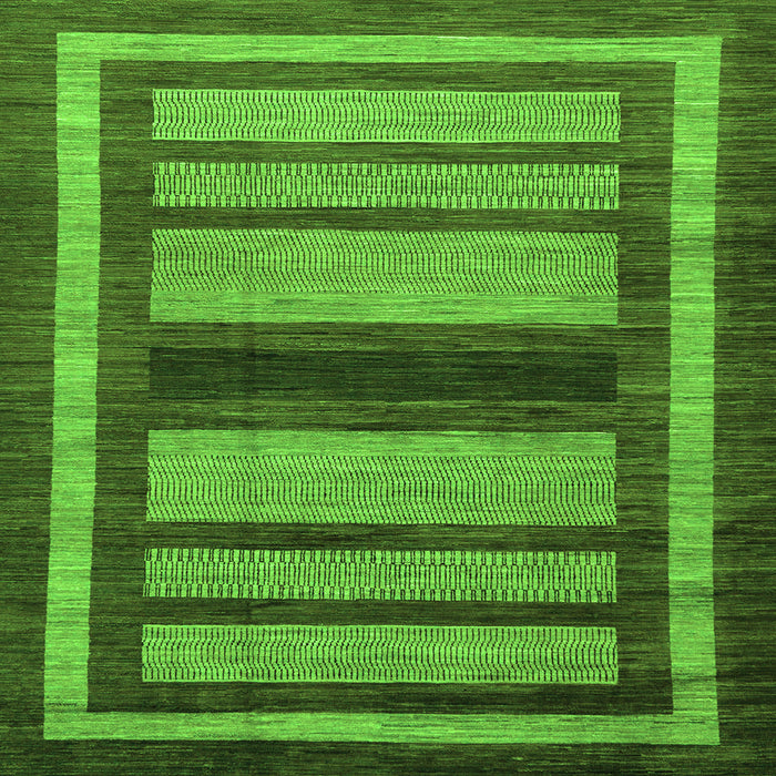 Square Abstract Green Modern Rug, abs180grn