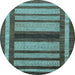 Round Machine Washable Abstract Light Blue Modern Rug, wshabs180lblu