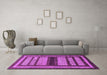 Machine Washable Abstract Purple Modern Area Rugs in a Living Room, wshabs180pur