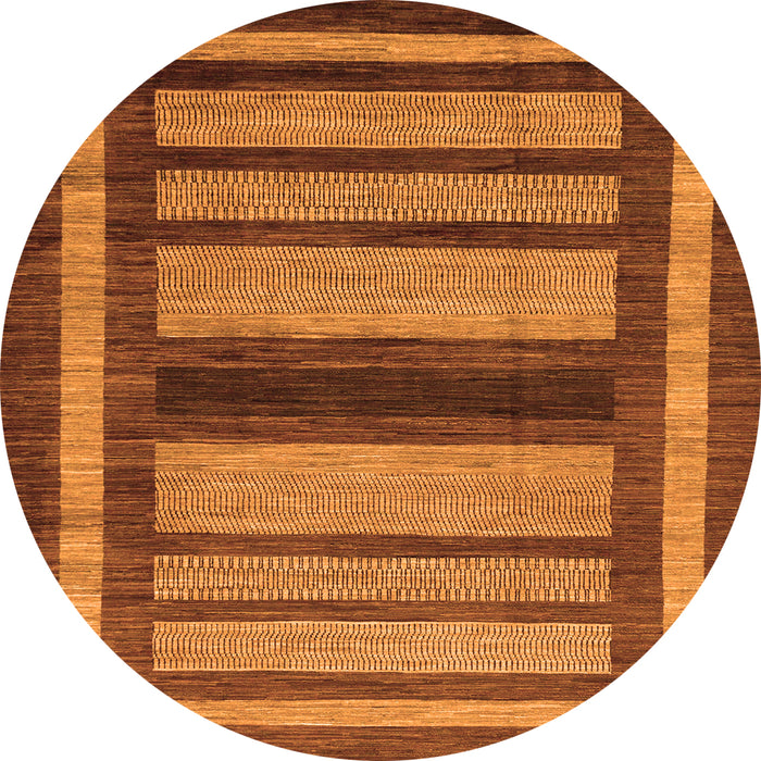 Round Abstract Orange Modern Rug, abs180org