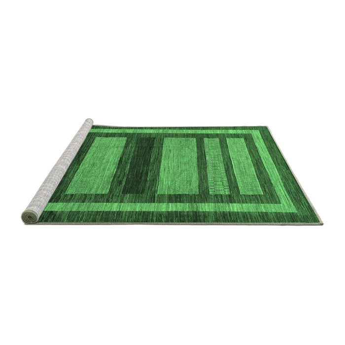 Sideview of Machine Washable Abstract Emerald Green Modern Area Rugs, wshabs180emgrn