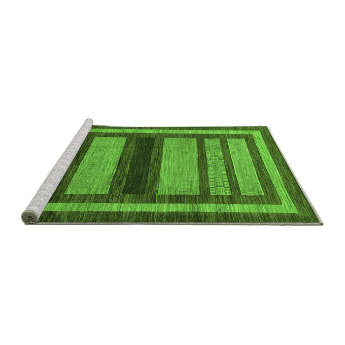 Sideview of Machine Washable Abstract Green Modern Area Rugs, wshabs180grn