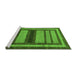 Sideview of Machine Washable Abstract Green Modern Area Rugs, wshabs180grn