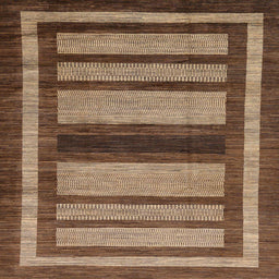 Square Machine Washable Abstract Red Brown Rug, wshabs180