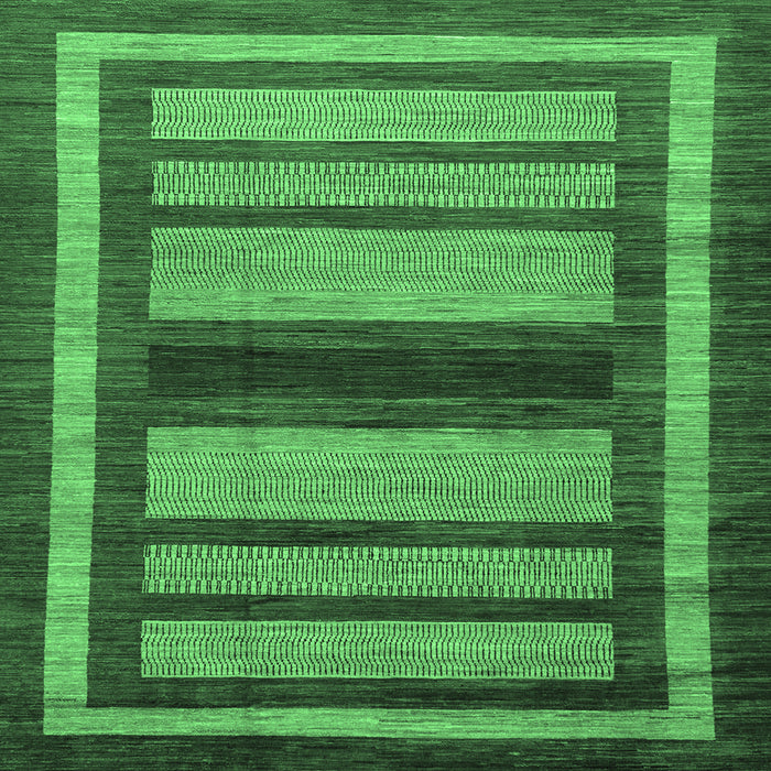 Square Abstract Emerald Green Modern Rug, abs180emgrn