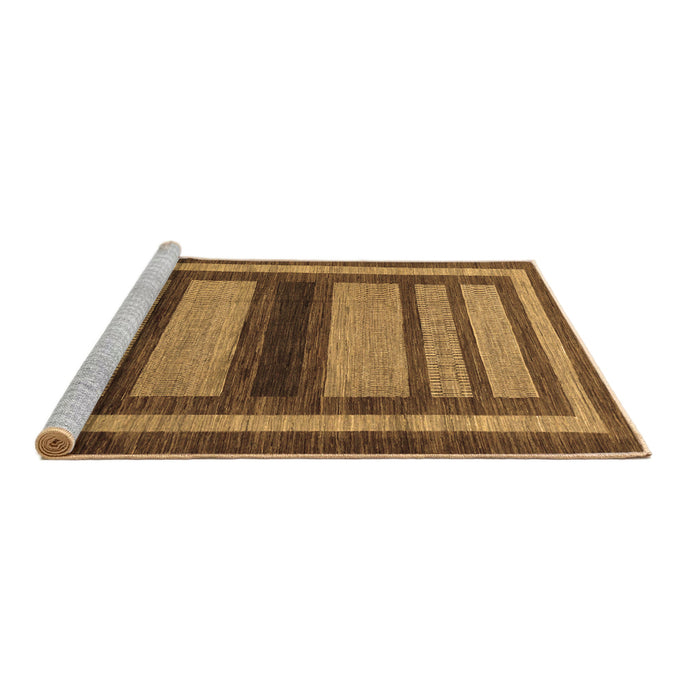 Sideview of Machine Washable Abstract Brown Modern Rug, wshabs180brn