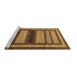 Sideview of Machine Washable Abstract Brown Modern Rug, wshabs180brn