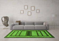 Machine Washable Abstract Green Modern Rug, wshabs180grn