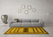 Machine Washable Abstract Yellow Modern Rug in a Living Room, wshabs180yw