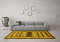 Machine Washable Abstract Yellow Modern Rug, wshabs180yw