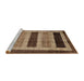 Sideview of Machine Washable Abstract Red Brown Rug, wshabs181