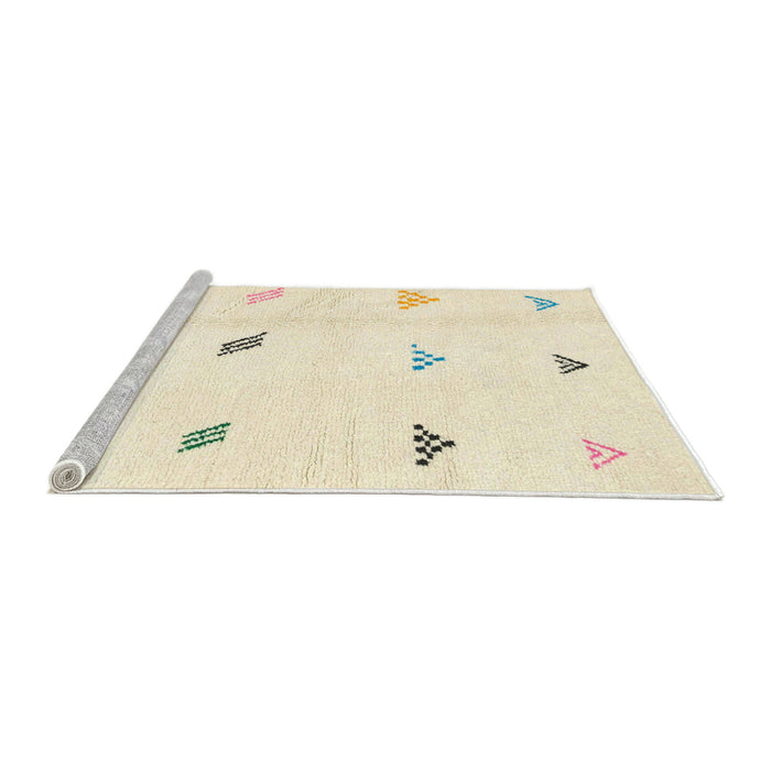 Sideview of Machine Washable Abstract Gold Rug, wshabs1810