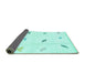 Sideview of Solid Turquoise Modern Rug, abs1810turq