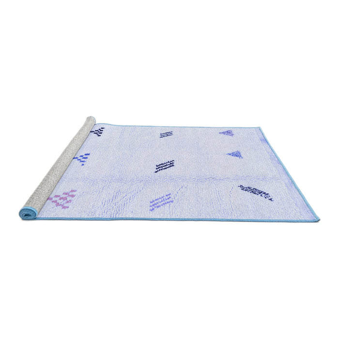 Sideview of Machine Washable Solid Blue Modern Rug, wshabs1810blu