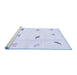 Sideview of Machine Washable Solid Blue Modern Rug, wshabs1810blu