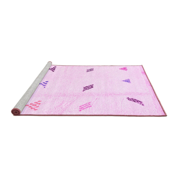 Sideview of Machine Washable Solid Pink Modern Rug, wshabs1810pnk