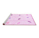 Sideview of Machine Washable Solid Pink Modern Rug, wshabs1810pnk