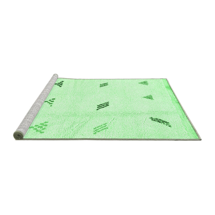 Sideview of Machine Washable Solid Emerald Green Modern Area Rugs, wshabs1810emgrn