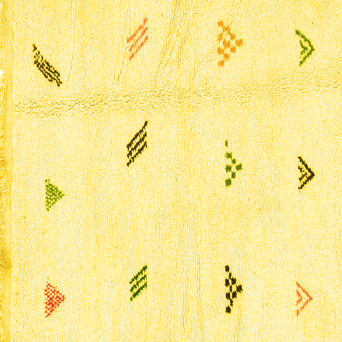 Square Machine Washable Solid Yellow Modern Rug, wshabs1810yw